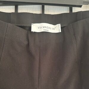Via Masini 80 Firenze Black Women's Pull-on Trousers Made in Italy EUC Size 46